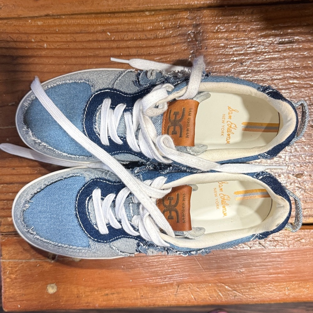 Sam Edelman Blue and White Casual Sneakers - Picture 2 of 9